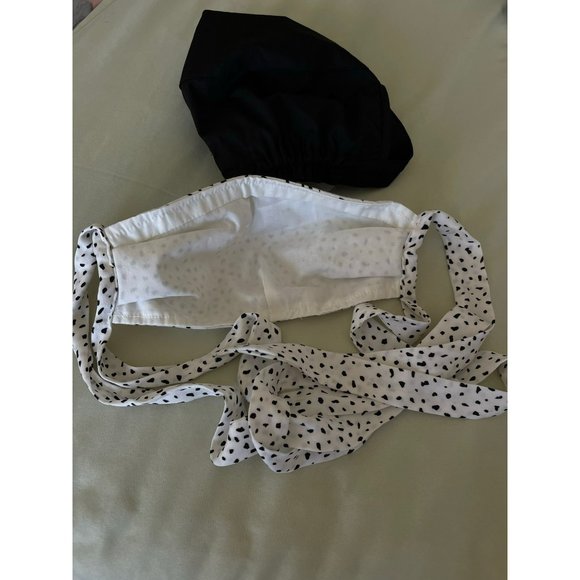 Wonder Work Stretch Comfort Professional Work Scrub Hat/Cap & Black/White Polka - Picture 10 of 11